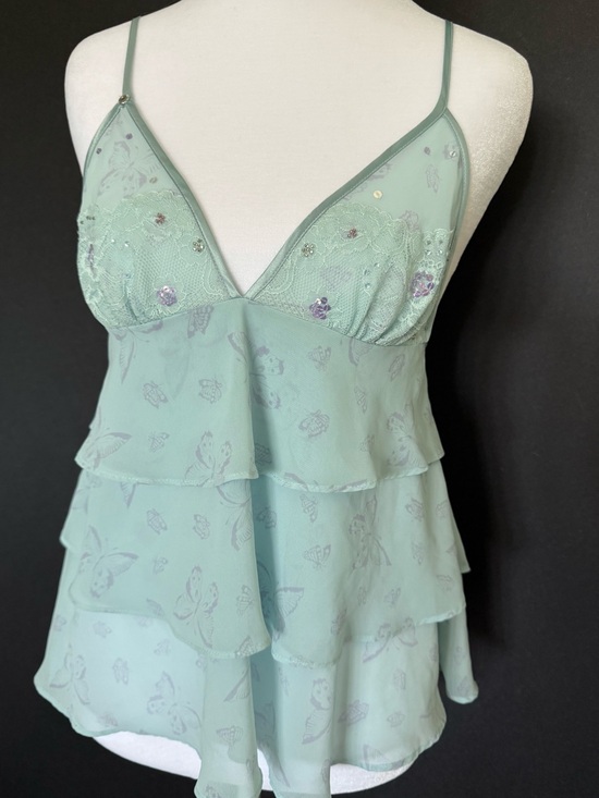 Victoria's Secret Other - Y2K Victoria’s Secret Sheer Blue Butterfly Lingerie Empire Waist Camisole Top